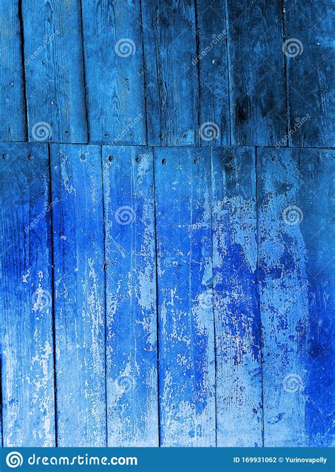 Viejas Planchas De Madera Oscura Con Pintura Azul Turbia Antecedentes