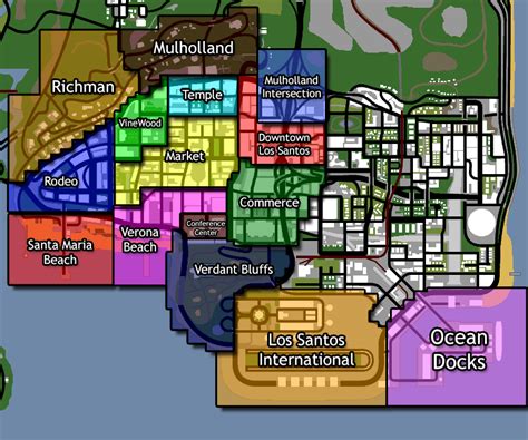 Los Santos Map Gta 5 Vs San Andreas