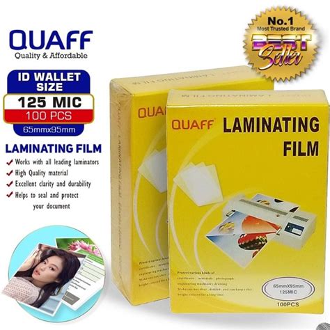 Quaff Laminating Film Id Size 125 Mic 65mm X95mm Lazada PH