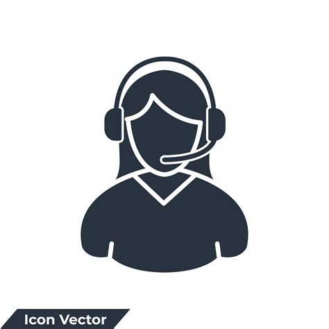 Customer support service icon logo vector illustration. User With