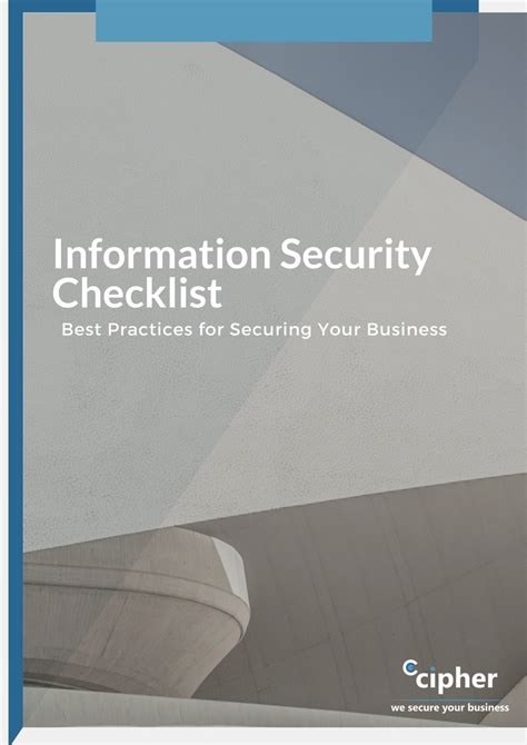 Information Security Best Practices Checklist