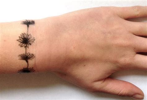 Daisy Chain Wrist Ankle Temporary Tattoo 13x4cms 3 Copies FAST SHIPPING