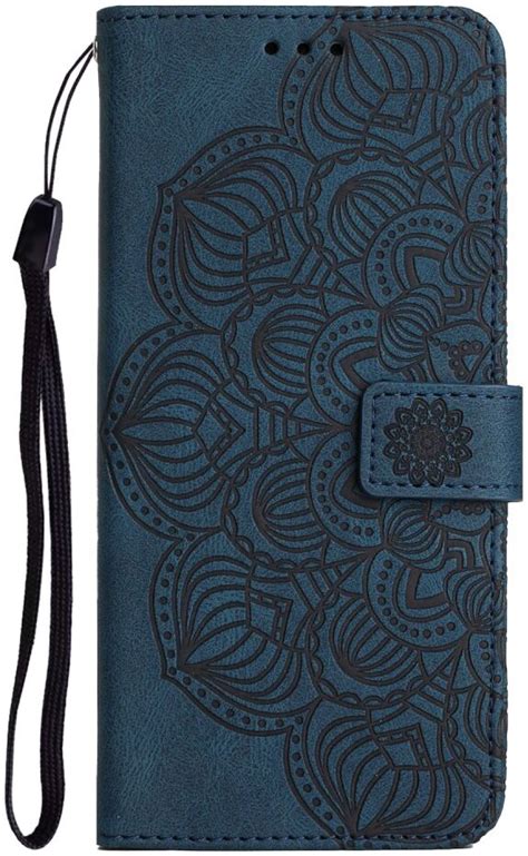 Samsung Galaxy A34 Hoesje Mandala Book Case Met Pasjeshouder Blauw