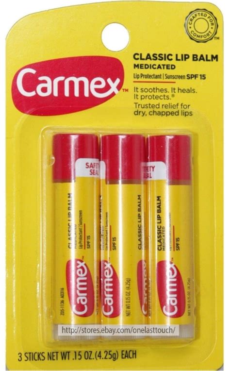 Carmex Classic Medicated Lip Balm Spf 15 3 Ea Pack Of 2