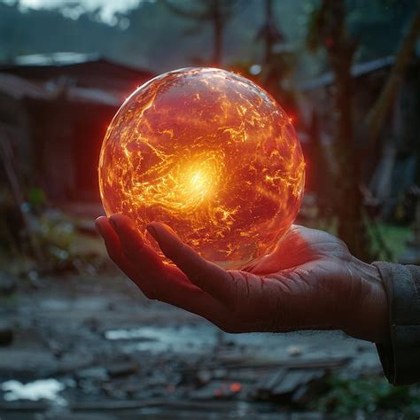 Premium Photo Hand Holding A Glowing Orb Symbolizing Energy