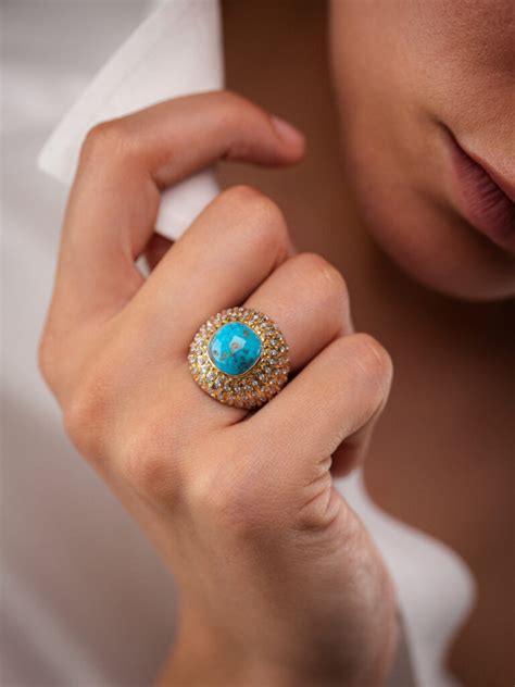 Bague Diamants Et Turquoise PAON Luj Paris