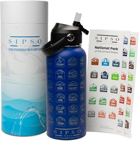 Amazon SIPSO Fresh National Park Water Bottle With Stickers