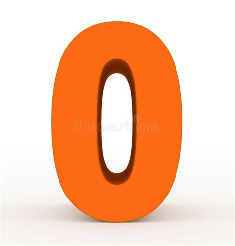 Number 0 3d Clean Orange Isolated On White Stock Illustration