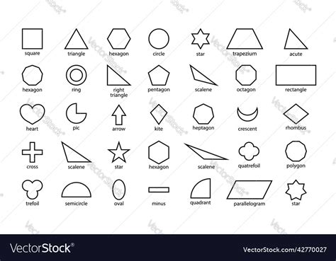 Geometric shapes outline geometric shapes basic Vector Image