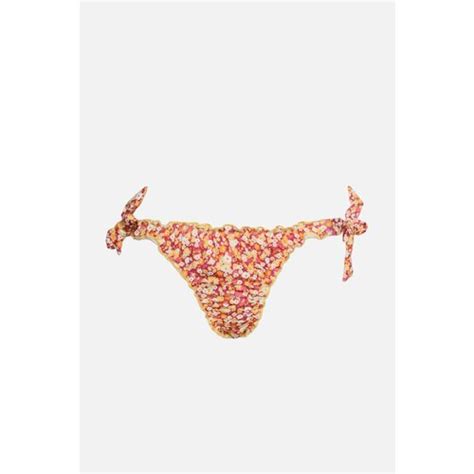 Trendyol Pink Crispy Floral Print Bikini Bottoms Eponuda