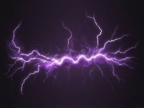 Abstract Decorated with Neon Purple Lightning Discharges Glowing in ...