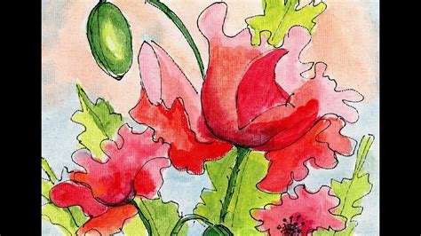 Sketch Poppies Acryl And Markers