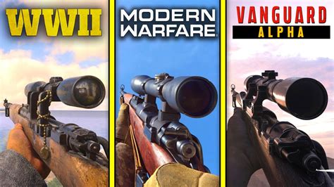 Call Of Duty Ww2 Vs Modern Warfare Vs Vanguard 2021 Alpha — Weapons Comparison Youtube