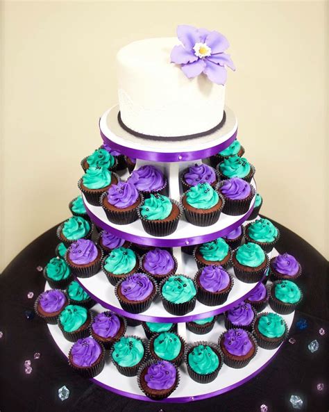 Wedding Cakes Purple And Teal