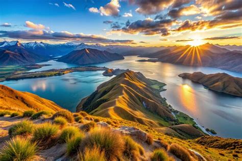 breathtaking stunning panoramic landscape view  roys peak  lake