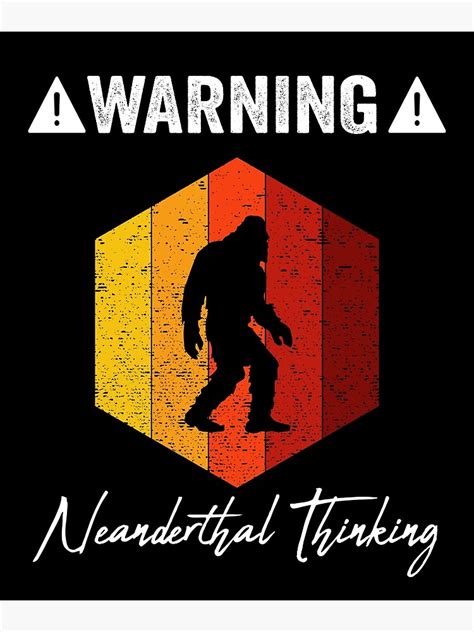 Vintage Retro Warning Neanderthal Thinking For Proud American