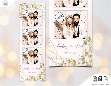 Wedding Photo Booth Template, Elegant Photo Booth Template, Photo Booth ...