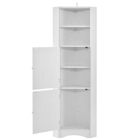 Tall Bathroom Corner Cabinet Freestanding Storage Cabinet With Doors