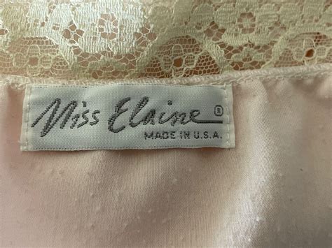 Miss Elaine Large Long Nightgown Pink Satin Lace Mode Gem