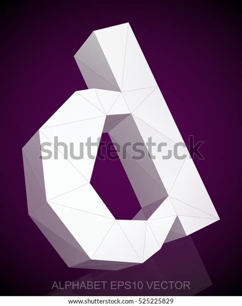 Abstract White D Polygonal Lowercase Letter Stock Vector Royalty Free