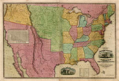 Map Of The United States Of America With Its Territories And Districts Including Also A Part Of