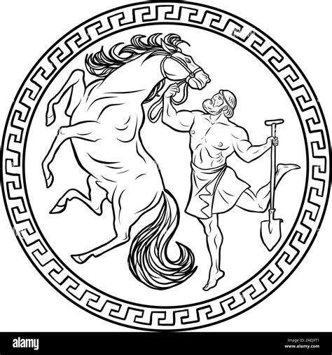 Clean the Augean stables in a single day. 12 Labours of Hercules Heracles Stock Vector Image ...