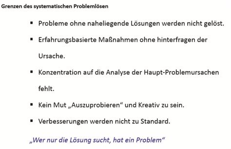 Grenzen des systematischen Problemlösen 5 Leitsatz OPEX Repetico