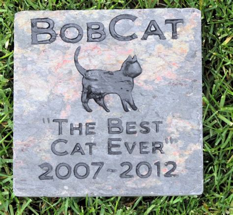 Personalized Cat Memorial Stone Grave Marker 6 x 6 Inch Cat