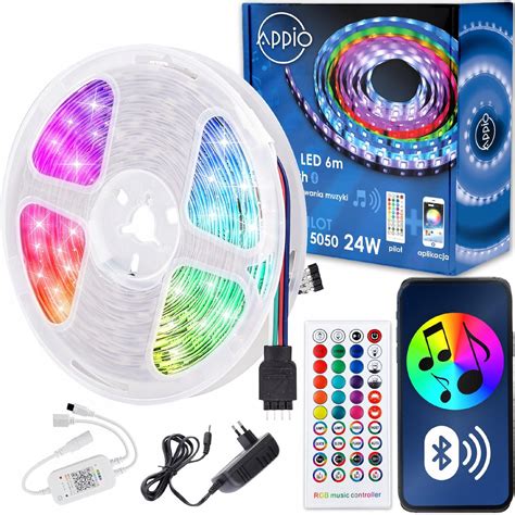 Zestaw Ta Ma Led Rgb Kolorowa M Bluetooth Aplikacja Mobilna Muzyka