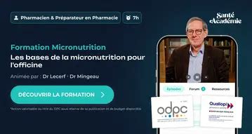 Formation Les Bases De La Micronutrition Pour L Officine Sant Acad Mie