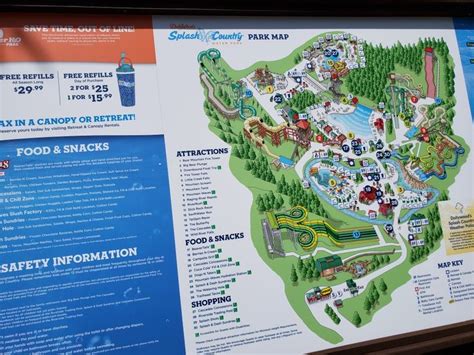 a map of the park and its attractions is shown in front of a blue sign