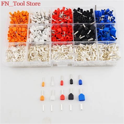 Hot 5 Color 2340pcs Lot Bootlace Ferrules Kit Set Wire Crimp Connector