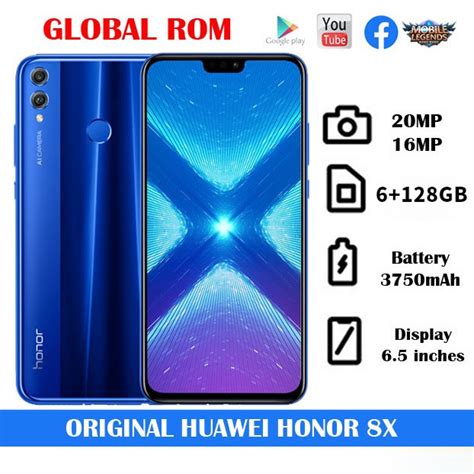 Huawei Honor 8x 6GB/128GB Global ROM สมาร์ทโฟนใหม่ 95% | Shopee Thailand