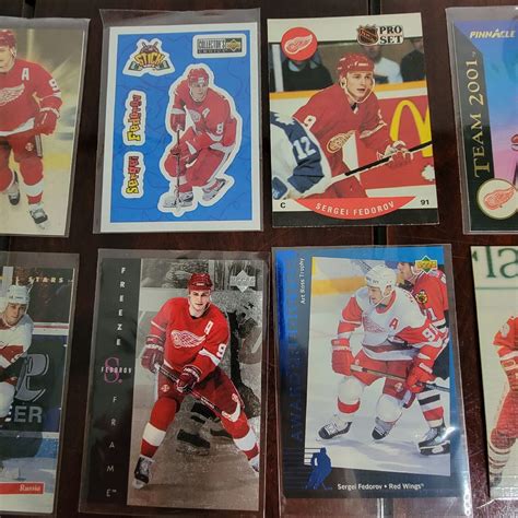 Lot Of Sergei Fedorov Detroit Red Wings Hockey Cards Rookie Cards