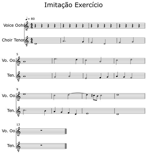 Imitação Exercício Sheet music for Voice Oohs Choir Aahs