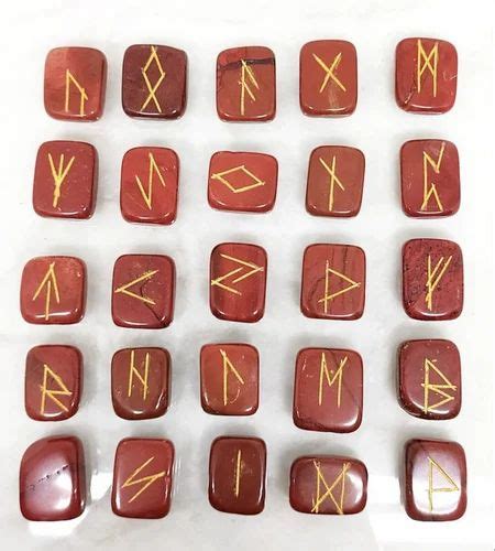 Natural Red Jasper Stone Rune Sets For Healing Reiki Size Inch