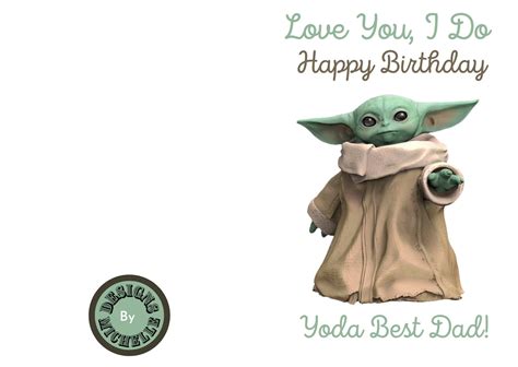 Baby Yoda Birthday Card Printable Cards