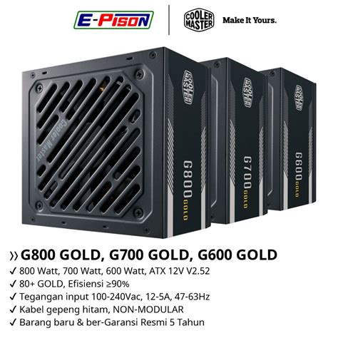 Jual PSU 800 Watt 700 Watt 600 Watt 80 Gold Cooler Master G800