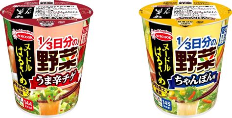 ヌードルはるさめ 13日分の野菜うま辛チゲ／ちゃんぽん味 リニューアル エースコック株式会社のプレスリリース