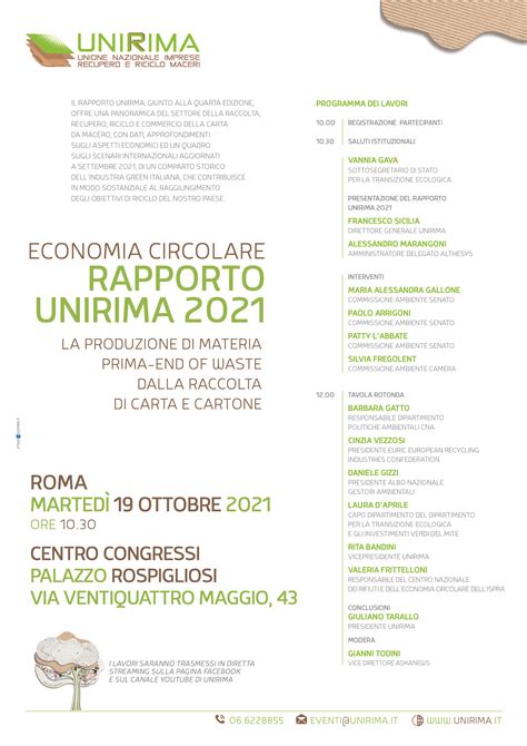 Programma Presentazione Del Rapporto Unirima 2021 Roma 19 Ottobre