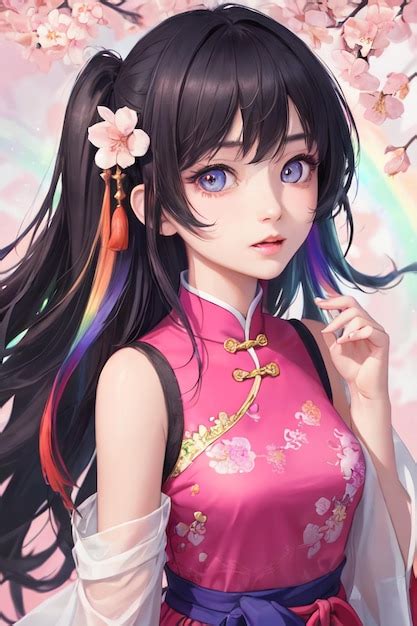 Dessin Animé Mignon Anime Style Chinois Cheongsam Costume Belle Fille