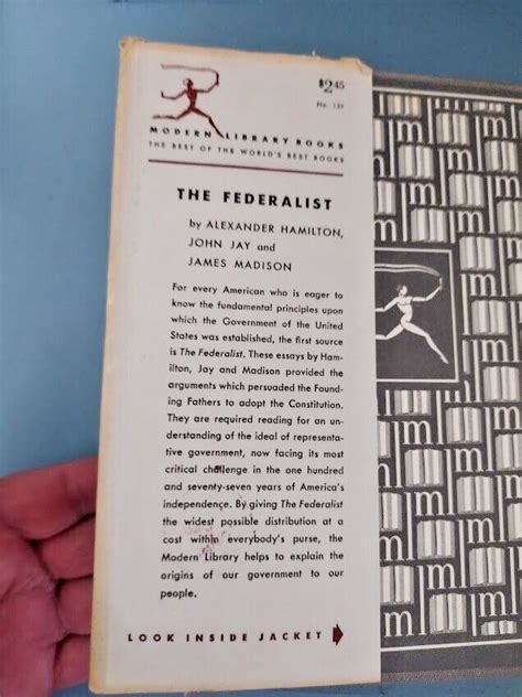 The Federalist By Hamilton Jay And Madison 1940 S HC DJ Modern