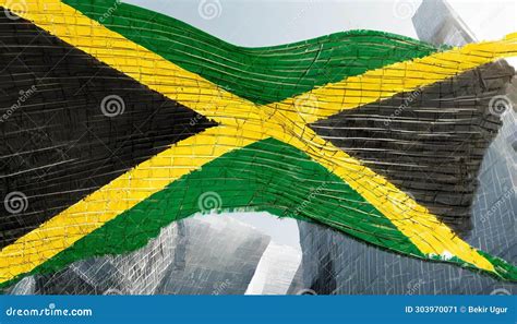 Flag of Jamaica stock illustration. Illustration of destination - 303970071