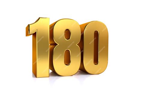 Cento E Oitenta Reais - Cento e oitenta ilustração 3d número dourado 180 no fundo branco e ...