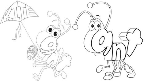 Cute Ant Wordworld Coloring Sheet