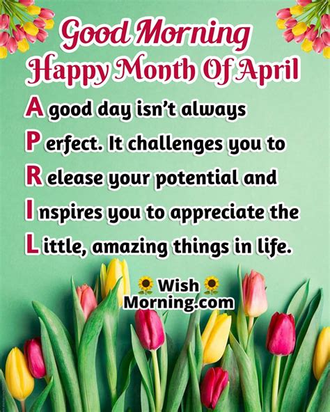 April Month Wishes And Quotes Wish Morning