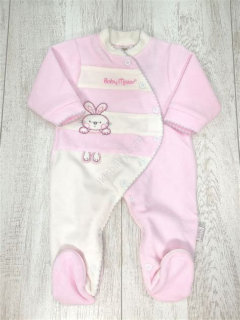 Babygrow Veludo Rosa Bordado Ikisbaby Loja Online