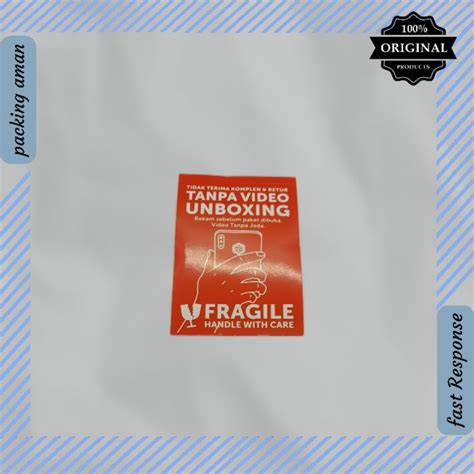 Jual Sticker Label Unboxing Paket Fragile Custom Shopee Indonesia