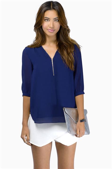 Lizzy Zipper Front Blouse 22 Tobi Us