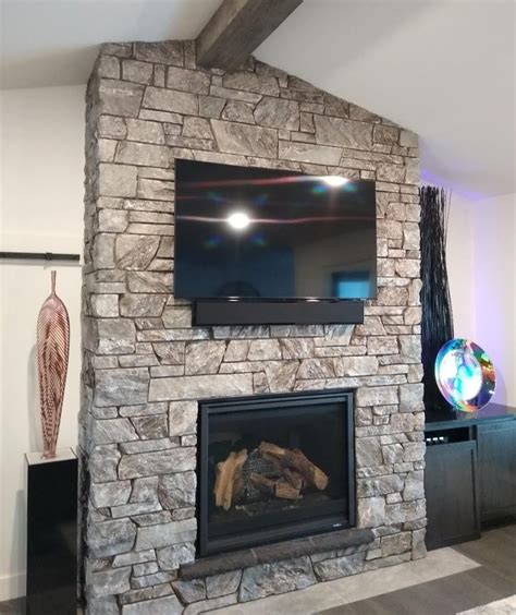 Moonlight Dimensional Real Thin Stone Veneer Fireplace Natural Thin